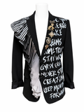Affirmations Ruffle Black Blazer
