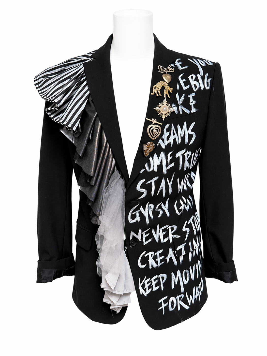 Affirmations Ruffle Black Blazer