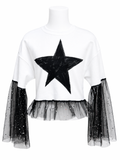 White Cropped Sweatshirt