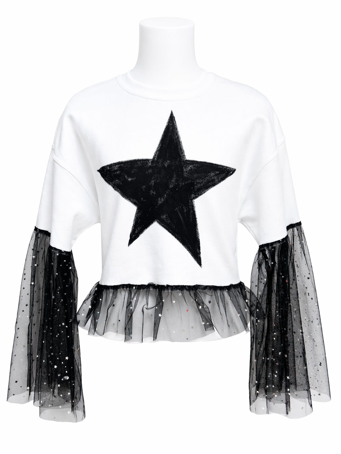 White Cropped Sweatshirt