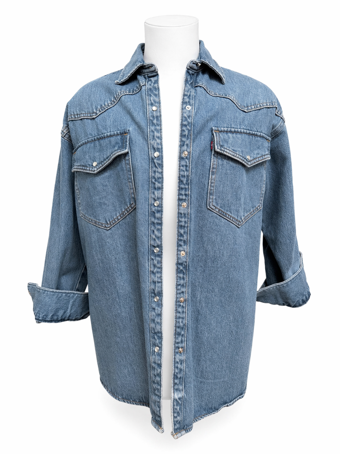 Hand-Painted Levi’s Pearl Snap Denim Shirt