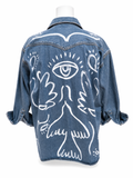Hand-Painted Levi’s Pearl Snap Denim Shirt