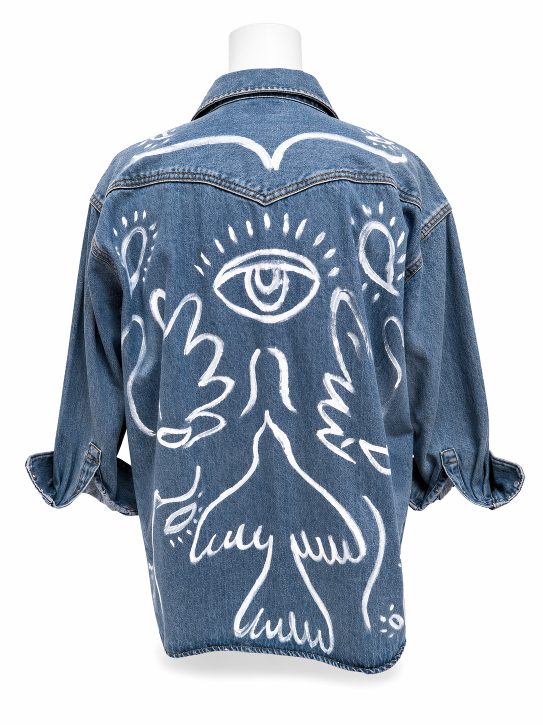 Hand-Painted Levi’s Pearl Snap Denim Shirt