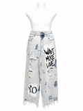 Hand-Painted American Eagle Jeans — Size 10