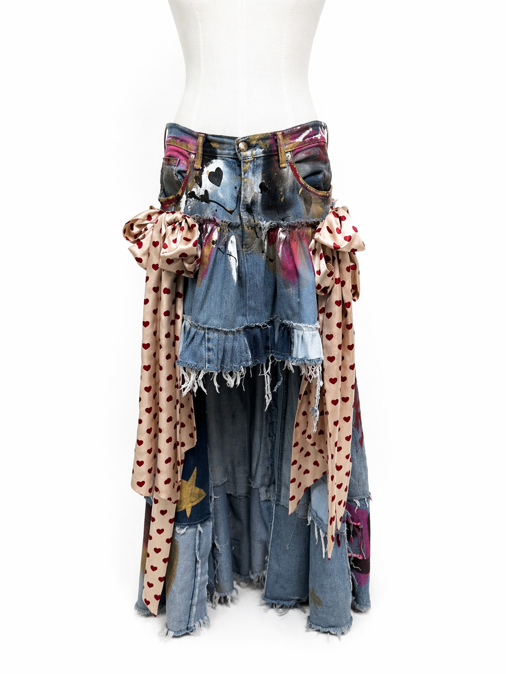 Custom Painted Denim Skirt by AJD