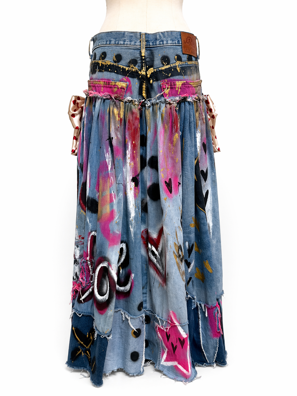 Custom Painted Denim Skirt by AJD