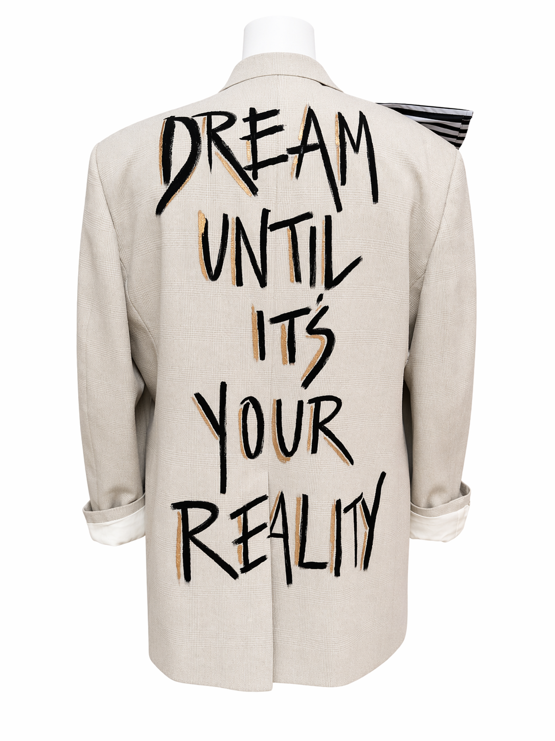Dream Ruffle Blazer — Sandy Plaid