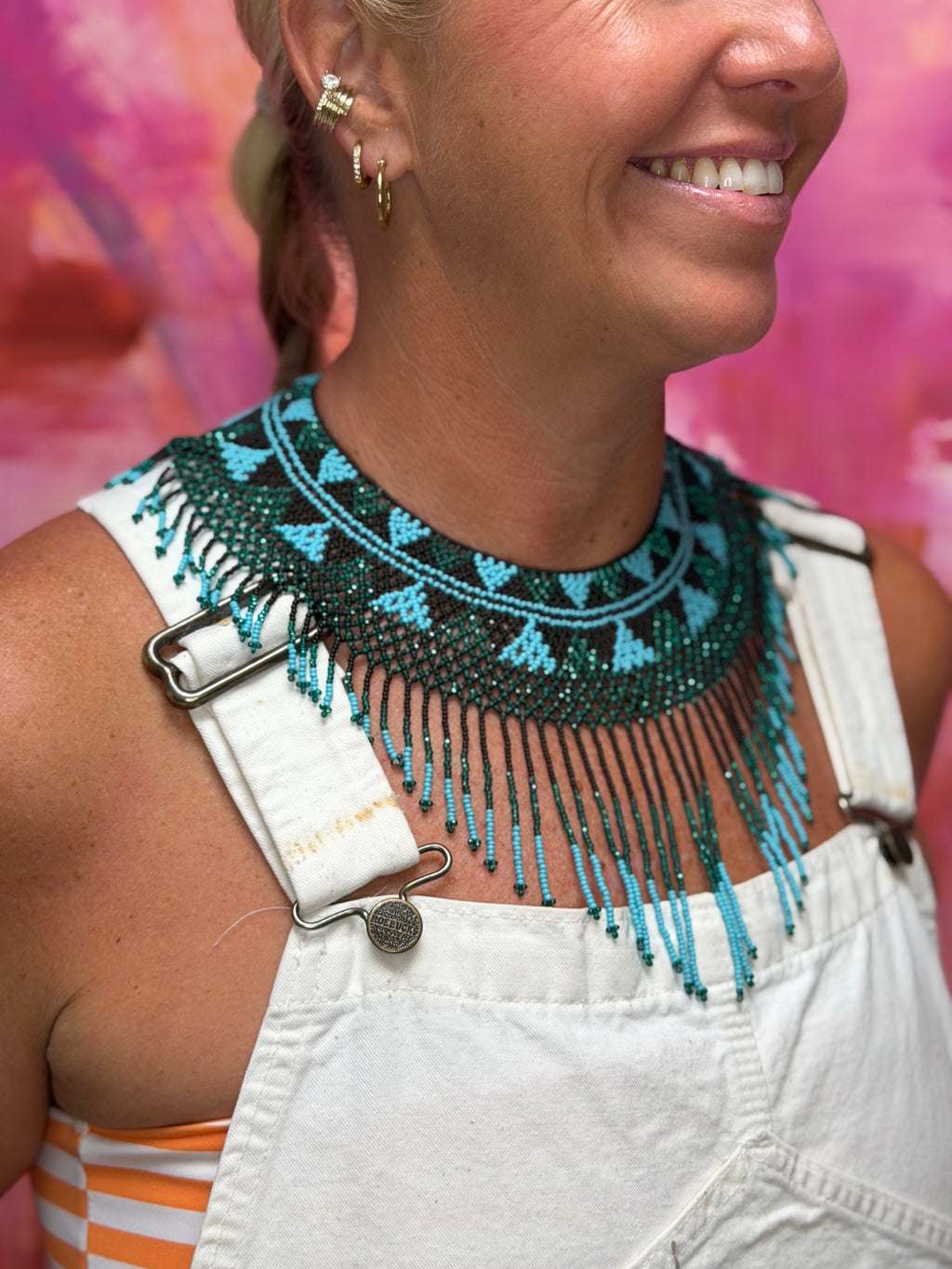 The Verde Azul Beaded Collar