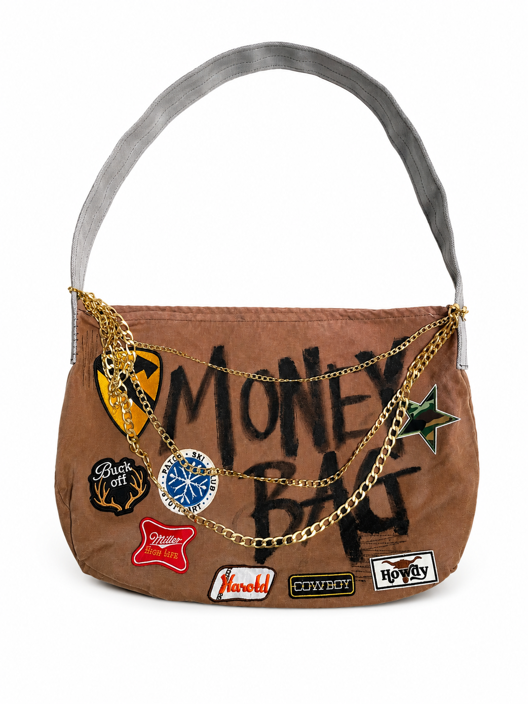 Upcycled Oversized Crossbody Money Bag