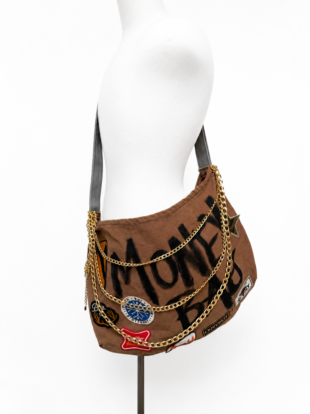 Upcycled Oversized Crossbody Money Bag