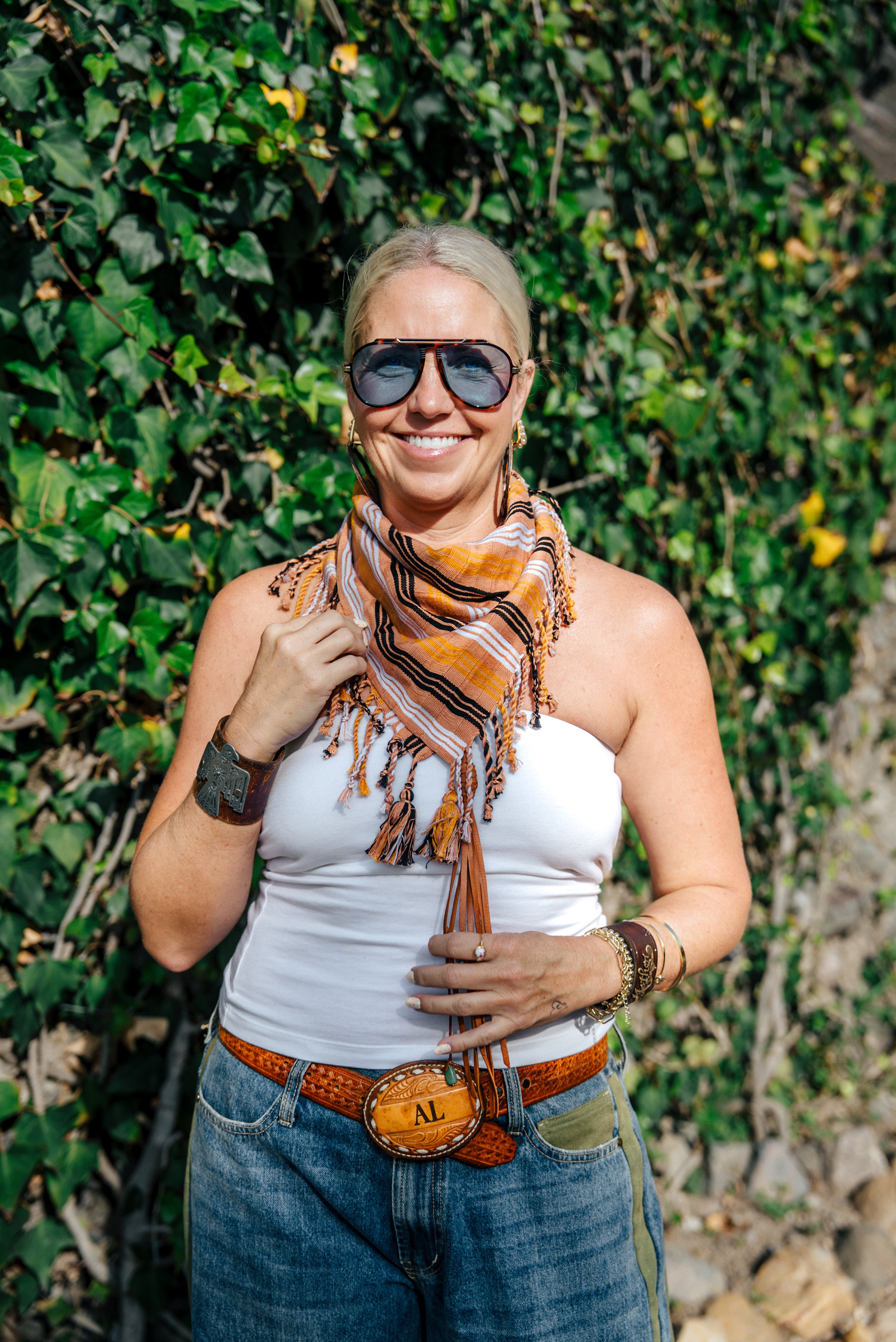 Handwoven Artisan Scarf | Terracotta, Marigold & Black
