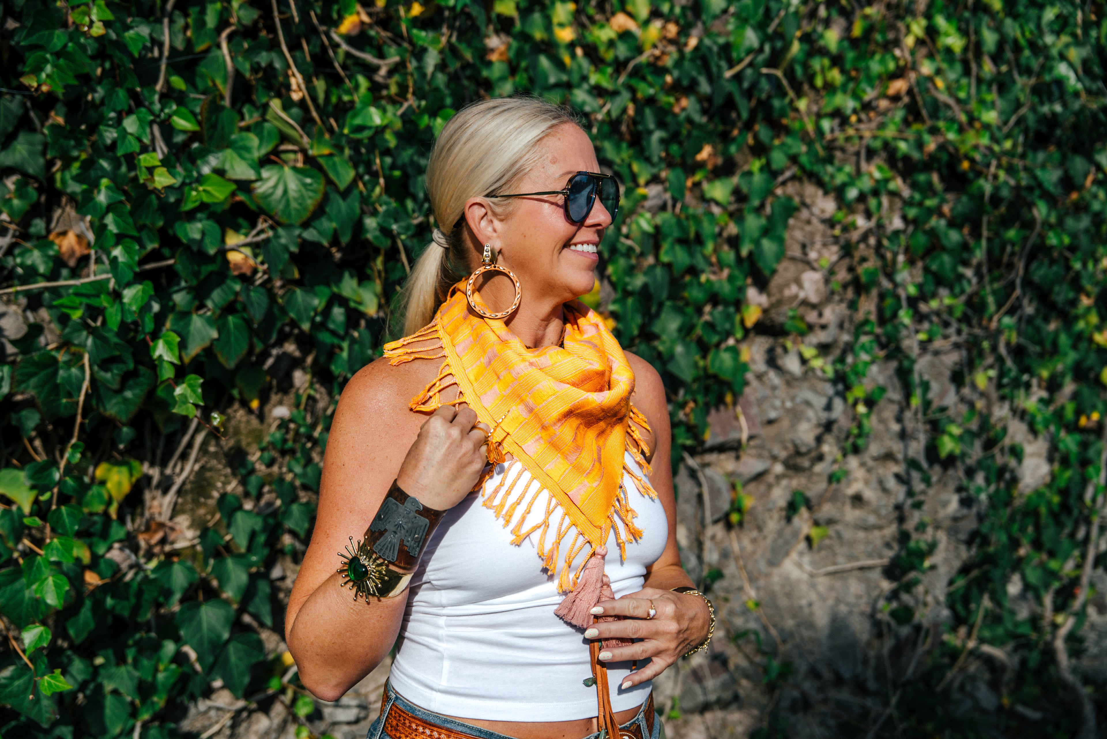 Handwoven Artisan Scarf | Marigold, Orange & Blush
