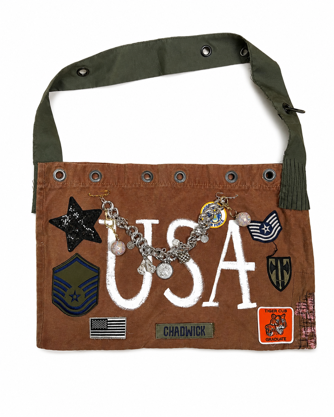 Upcycled Oversized USA Crossbody