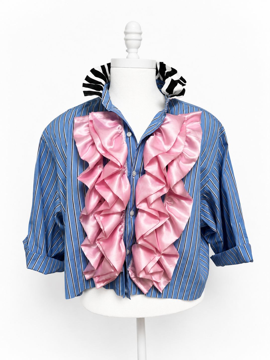More Amor Tuxedo Ruffle Shirt