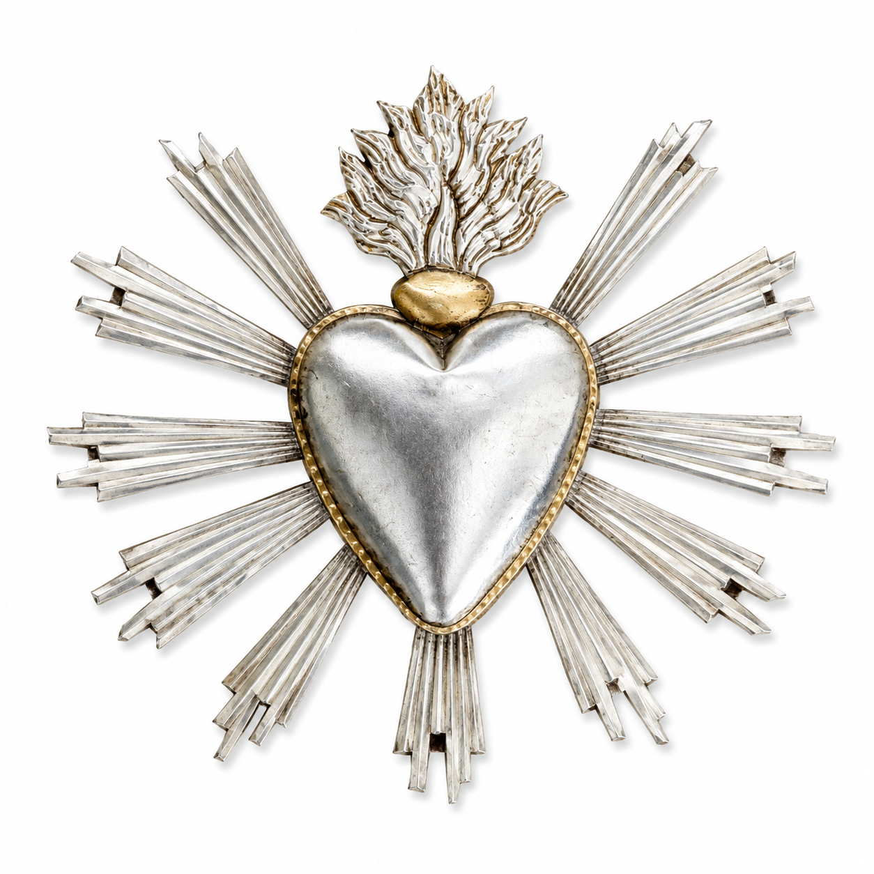 Silver Corazón Radiante | Handmade Metal Art
